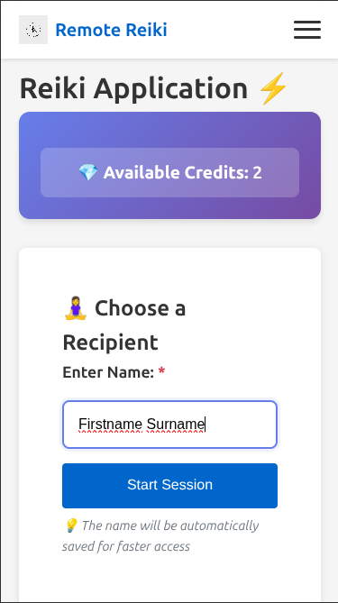 Start Remote Reiki Session - Energy Visualization